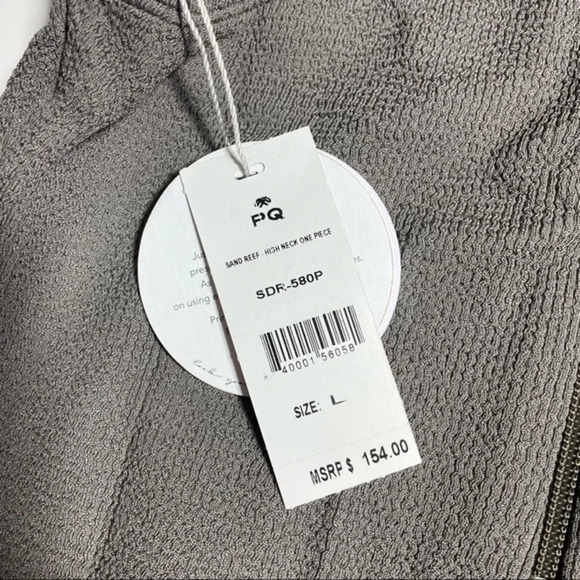 New Pilyq PQ Sand Reef High Neck One Piece Swimsuit Grey - Picture 4 of 5